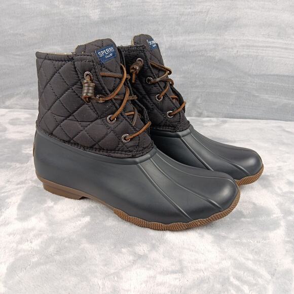 Sperry Shoes - Sperry Saltwater Quilted Duck Boots Black Water Resistant Women Sz 8M